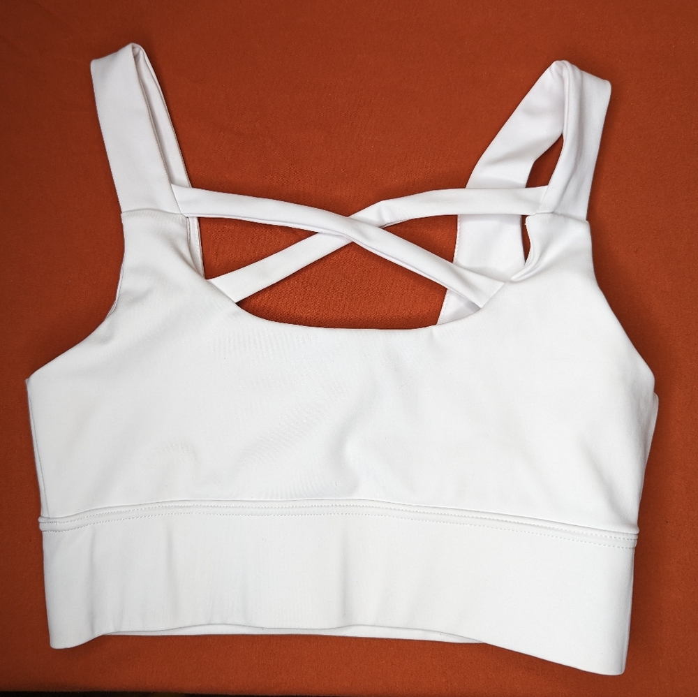 Good American White Criss Cross Chest Sports Bra Size 0
